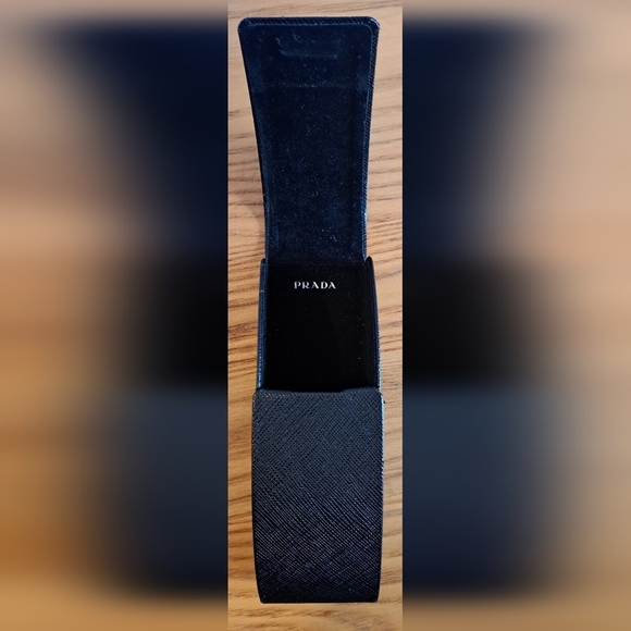 EUC Prada Black Saffiano Leather Glasses Sunglass Hard Clamshell Travel Case - Picture 7 of 8